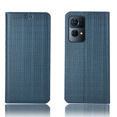 Funda de Cuero Cartera con Soporte Carcasa H20P para Oppo Reno7 Pro 5G Azul