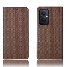 Funda de Cuero Cartera con Soporte Carcasa H20P para Oppo Reno7 Z 5G Marron