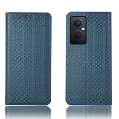 Funda de Cuero Cartera con Soporte Carcasa H20P para Oppo Reno8 Z 5G Azul