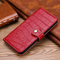 Funda de Cuero Cartera con Soporte Carcasa H21 para Apple iPhone 13 Pro Max Rojo