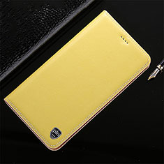 Funda de Cuero Cartera con Soporte Carcasa H21P para Apple iPhone 12 Mini Amarillo