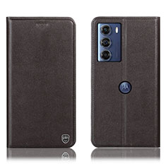 Funda de Cuero Cartera con Soporte Carcasa H21P para Motorola Moto Edge S30 5G Marron