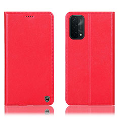 Funda de Cuero Cartera con Soporte Carcasa H21P para OnePlus Nord N200 5G Rojo