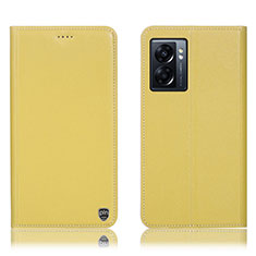 Funda de Cuero Cartera con Soporte Carcasa H21P para OnePlus Nord N300 5G Amarillo