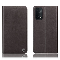 Funda de Cuero Cartera con Soporte Carcasa H21P para Oppo A74 5G Marron