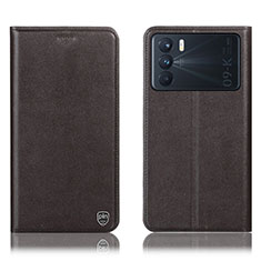 Funda de Cuero Cartera con Soporte Carcasa H21P para Oppo K9 Pro 5G Marron