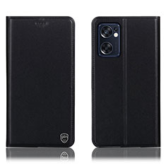 Funda de Cuero Cartera con Soporte Carcasa H21P para Oppo Reno7 SE 5G Negro