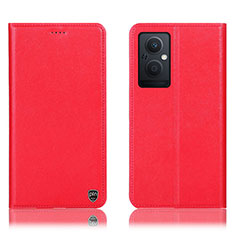 Funda de Cuero Cartera con Soporte Carcasa H21P para Oppo Reno7 Z 5G Rojo