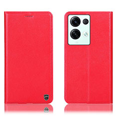 Funda de Cuero Cartera con Soporte Carcasa H21P para Oppo Reno8 Pro+ Plus 5G Rojo