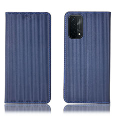 Funda de Cuero Cartera con Soporte Carcasa H23P para Oppo A74 5G Marron