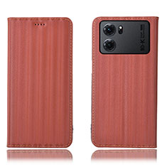 Funda de Cuero Cartera con Soporte Carcasa H23P para Oppo K10 5G Marron