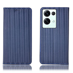 Funda de Cuero Cartera con Soporte Carcasa H23P para Oppo Reno8 Pro+ Plus 5G Azul