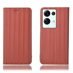 Funda de Cuero Cartera con Soporte Carcasa H23P para Oppo Reno8 Pro+ Plus 5G Marron