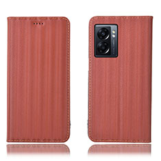 Funda de Cuero Cartera con Soporte Carcasa H23P para Realme V23 5G Marron