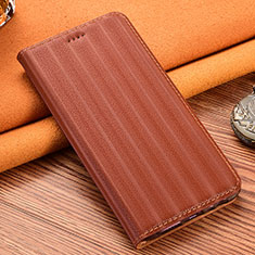 Funda de Cuero Cartera con Soporte Carcasa H23P para Samsung Galaxy A10 Marron