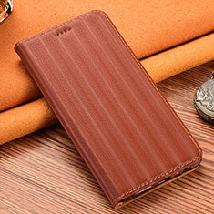 Funda de Cuero Cartera con Soporte Carcasa H23P para Samsung Galaxy A12 Marron