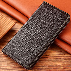 Funda de Cuero Cartera con Soporte Carcasa H24P para Apple iPhone 13 Pro Max Marron