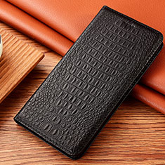 Funda de Cuero Cartera con Soporte Carcasa H24P para Apple iPhone XR Negro