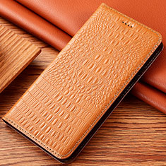 Funda de Cuero Cartera con Soporte Carcasa H24P para Apple iPhone Xs Max Naranja