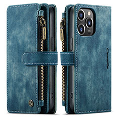 Funda de Cuero Cartera con Soporte Carcasa H27 para Apple iPhone 13 Pro Azul