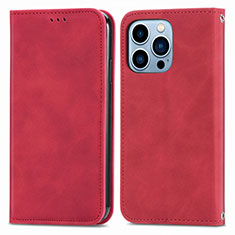 Funda de Cuero Cartera con Soporte Carcasa H30 para Apple iPhone 13 Pro Rojo