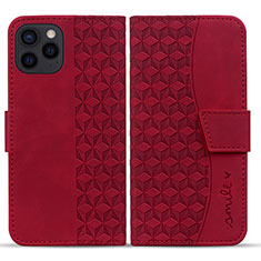 Funda de Cuero Cartera con Soporte Carcasa HF1 para Apple iPhone 14 Pro Max Rojo