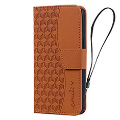 Funda de Cuero Cartera con Soporte Carcasa HF2 para Apple iPhone 14 Plus Marron