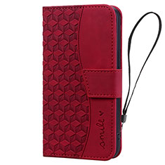 Funda de Cuero Cartera con Soporte Carcasa HF2 para Apple iPhone 14 Pro Rojo