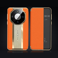 Funda de Cuero Cartera con Soporte Carcasa JB2 para Huawei Mate 60 Pro Naranja