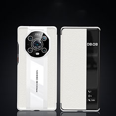 Funda de Cuero Cartera con Soporte Carcasa JB3 para Huawei Honor Magic4 Pro 5G Blanco