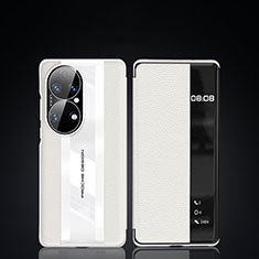 Funda de Cuero Cartera con Soporte Carcasa JB3 para Huawei P50 Pro Blanco