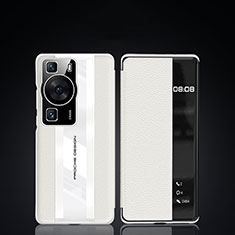 Funda de Cuero Cartera con Soporte Carcasa JB3 para Huawei P60 Pro Blanco