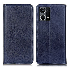 Funda de Cuero Cartera con Soporte Carcasa K01Z para Oppo Reno8 4G Azul