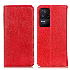 Funda de Cuero Cartera con Soporte Carcasa K01Z para Xiaomi Poco F4 5G Rojo