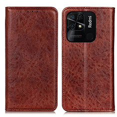 Funda de Cuero Cartera con Soporte Carcasa K01Z para Xiaomi Redmi 10C 4G Marron