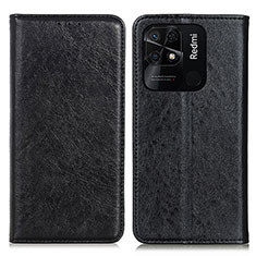 Funda de Cuero Cartera con Soporte Carcasa K01Z para Xiaomi Redmi 10C 4G Negro