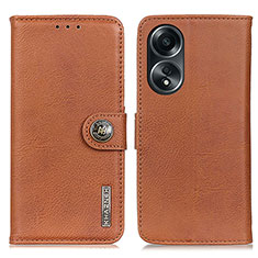 Funda de Cuero Cartera con Soporte Carcasa K02Z para Oppo A78 5G Marron