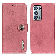 Funda de Cuero Cartera con Soporte Carcasa K02Z para Oppo Reno6 Pro 5G Rosa