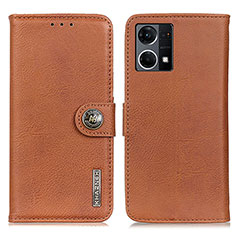 Funda de Cuero Cartera con Soporte Carcasa K02Z para Oppo Reno8 4G Marron