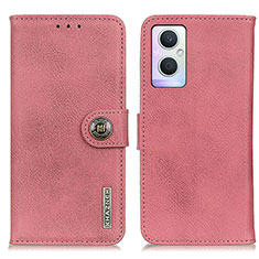 Funda de Cuero Cartera con Soporte Carcasa K02Z para Oppo Reno8 Lite 5G Rosa