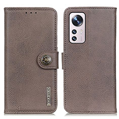 Funda de Cuero Cartera con Soporte Carcasa K02Z para Xiaomi Mi 12S Pro 5G Gris