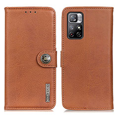 Funda de Cuero Cartera con Soporte Carcasa K02Z para Xiaomi Redmi Note 11 5G Marron