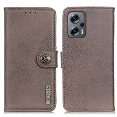 Funda de Cuero Cartera con Soporte Carcasa K02Z para Xiaomi Redmi Note 12T Pro 5G Gris