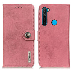 Funda de Cuero Cartera con Soporte Carcasa K02Z para Xiaomi Redmi Note 8 (2021) Rosa