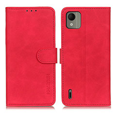 Funda de Cuero Cartera con Soporte Carcasa K03Z para Nokia C110 Rojo