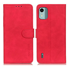 Funda de Cuero Cartera con Soporte Carcasa K03Z para Nokia C12 Rojo