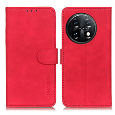 Funda de Cuero Cartera con Soporte Carcasa K03Z para OnePlus 11 5G Rojo