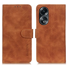 Funda de Cuero Cartera con Soporte Carcasa K03Z para Oppo A78 5G Marron