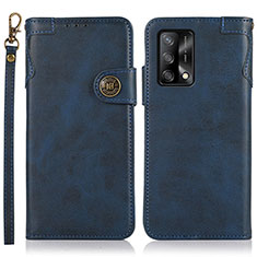 Funda de Cuero Cartera con Soporte Carcasa K03Z para Oppo A95 4G Azul