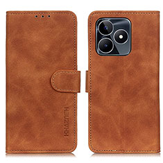 Funda de Cuero Cartera con Soporte Carcasa K03Z para Realme C51 Marron